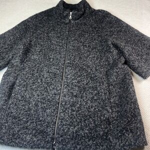 Midnight Velvet Women's Charcoal Grey Wool Blend Zip Front Mock Neck Jacket XL‎